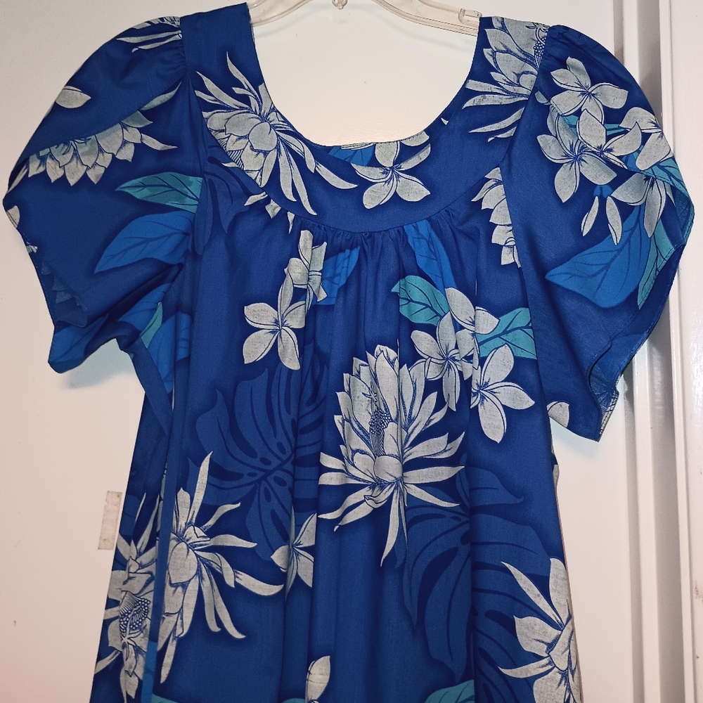 Vintage Blue Alohawear, Hawaiian, & Tiki Muumuu Size XL